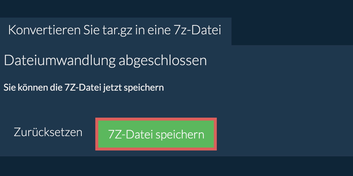 7z Datei speichern