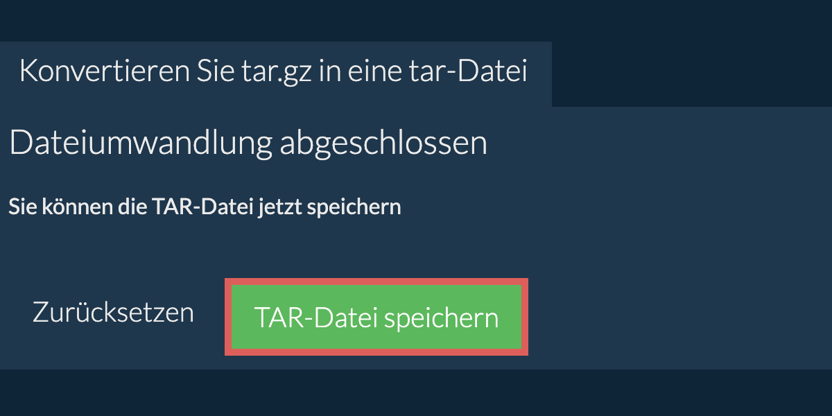 tar Datei speichern