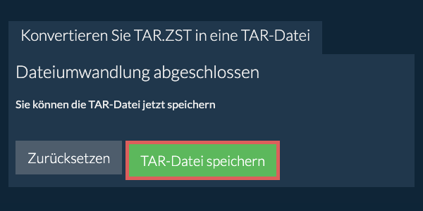 TAR Datei speichern