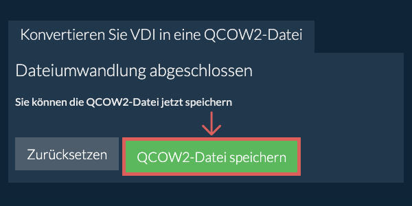 QCOW2 Datei speichern