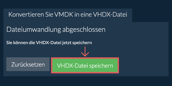 VHDX Datei speichern