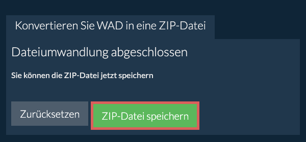 ZIP Datei speichern