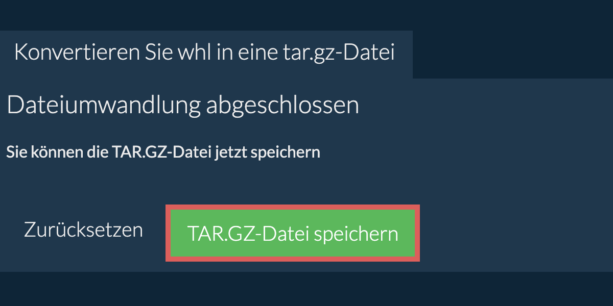 TAR.GZ Datei speichern
