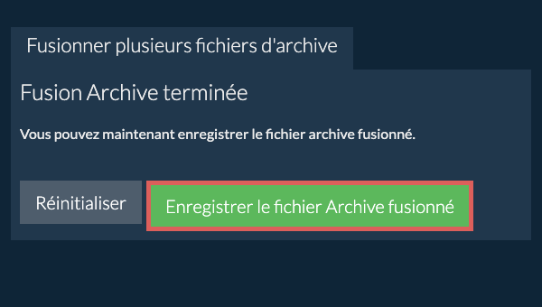 Enregistrer le fichier ZIP