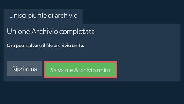 Salva file ZIP