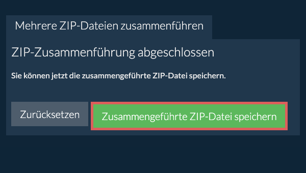 ZIP Datei speichern