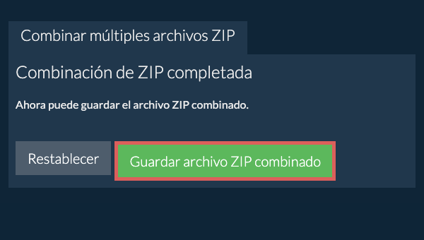 Guardar archivo ZIP