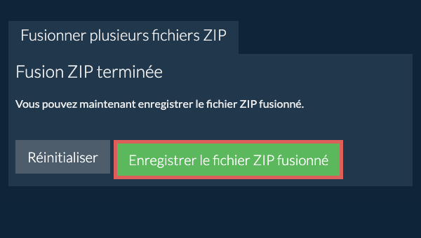 Enregistrer le fichier ZIP
