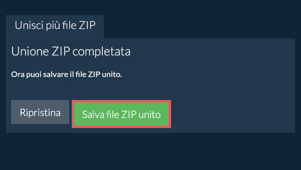 Salva file ZIP