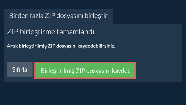 ZIP Dosyasını Kaydet