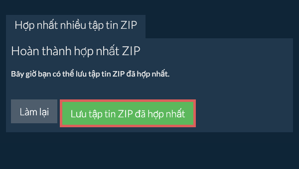 Lưu tệp ZIP