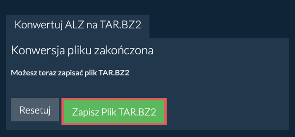 Zapisz plik TAR.BZ2