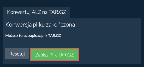 Zapisz plik TAR.GZ