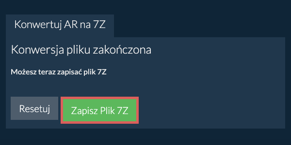 Zapisz plik 7Z