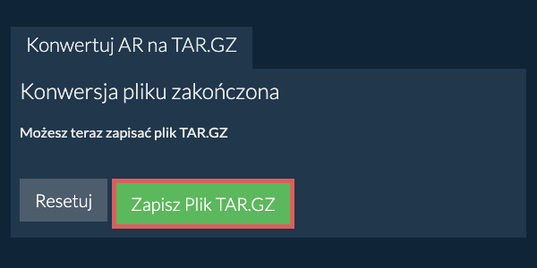 Zapisz plik TAR.GZ