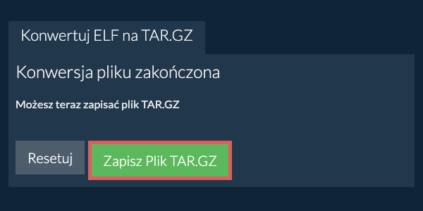 Zapisz plik TAR.GZ