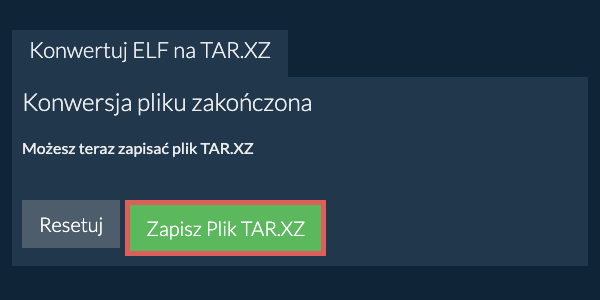 Zapisz plik TAR.XZ
