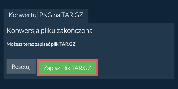 Zapisz plik TAR.GZ