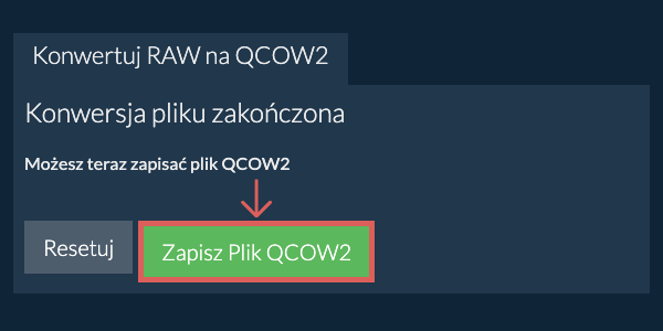 Zapisz plik QCOW2