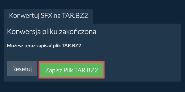 Zapisz plik TAR.BZ2