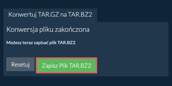 Zapisz plik TAR.BZ2