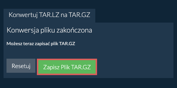 Zapisz plik TAR.GZ