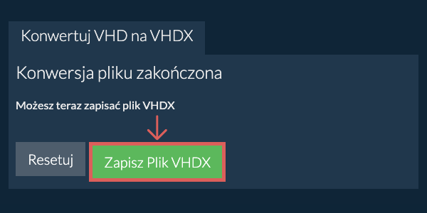 Zapisz plik VHDX