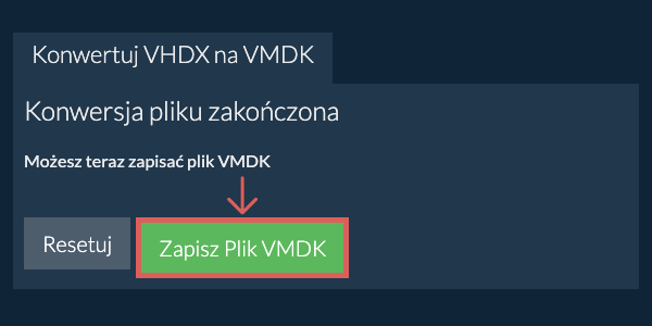 Zapisz plik VMDK