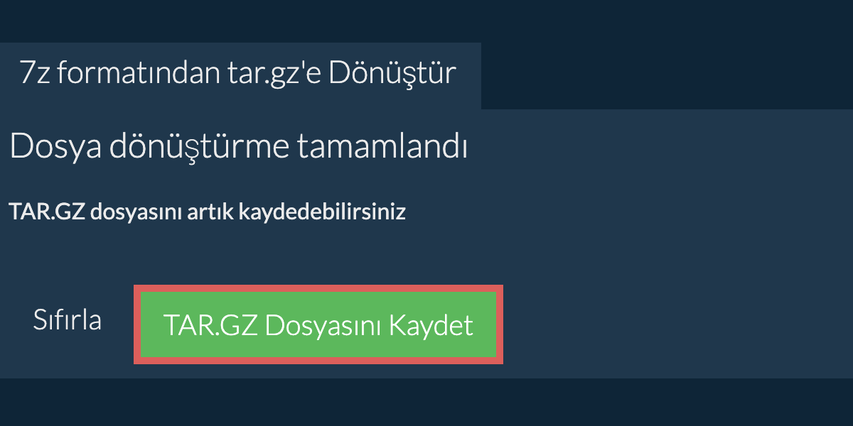 tar.gz Dosyasını Kaydet