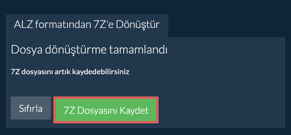 7Z Dosyasını Kaydet