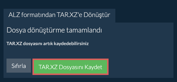 TAR.XZ Dosyasını Kaydet