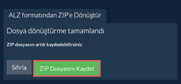 ZIP Dosyasını Kaydet