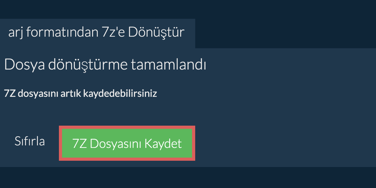 7z Dosyasını Kaydet