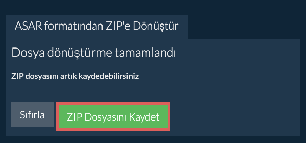 ZIP Dosyasını Kaydet