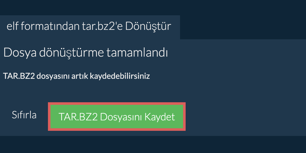 tar.bz2 Dosyasını Kaydet