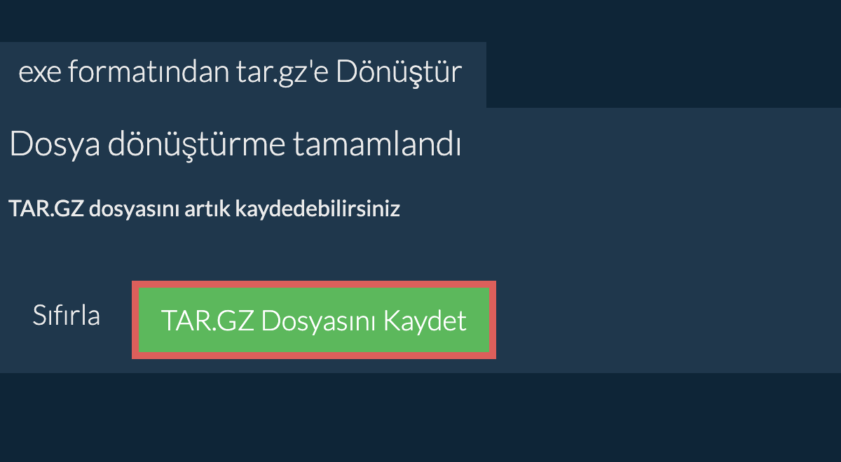tar.gz Dosyasını Kaydet