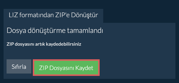 ZIP Dosyasını Kaydet