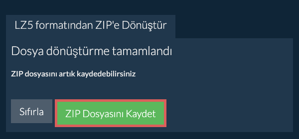 ZIP Dosyasını Kaydet
