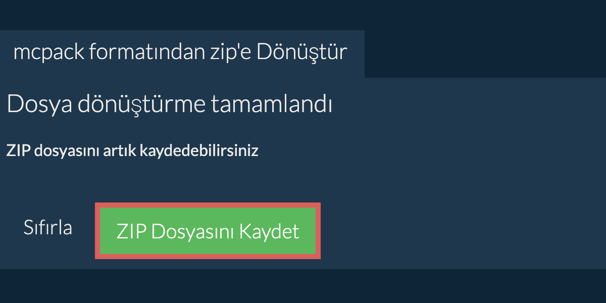 zip Dosyasını Kaydet