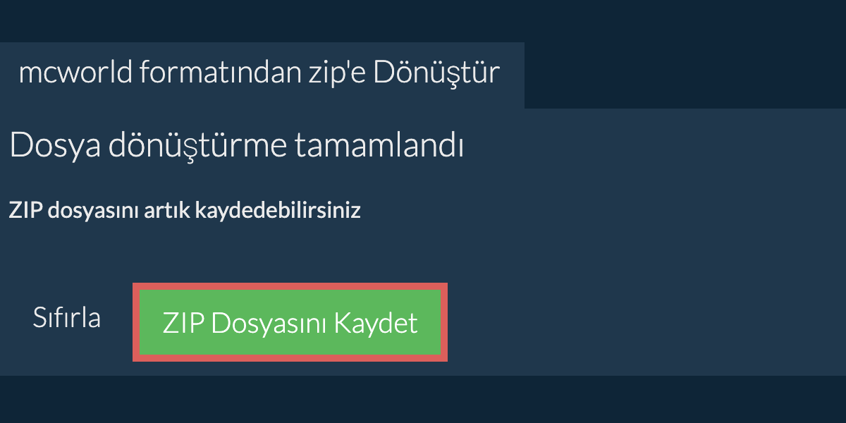 zip Dosyasını Kaydet