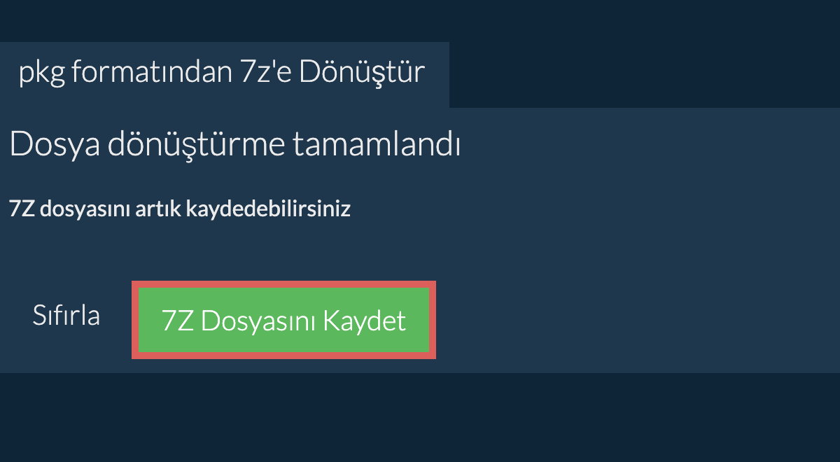 7z Dosyasını Kaydet