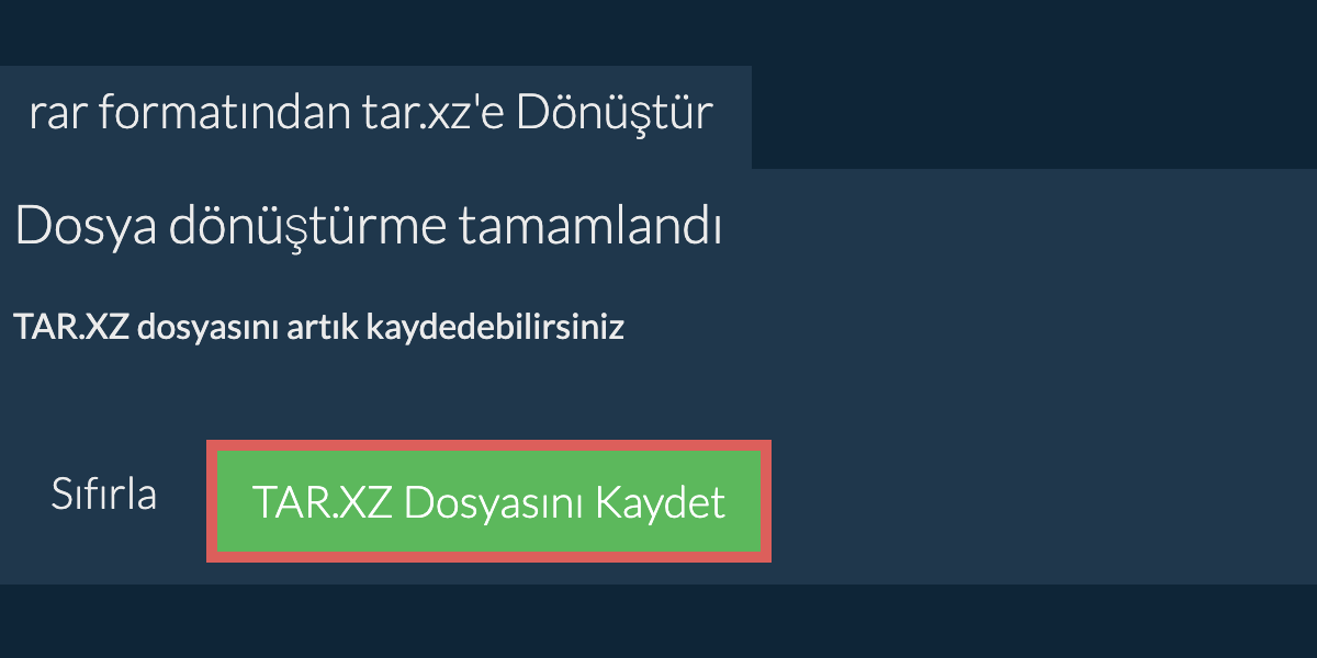 tar.xz Dosyasını Kaydet