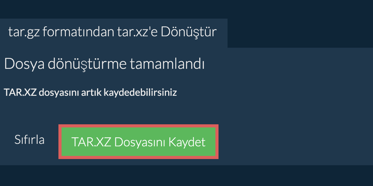 tar.xz Dosyasını Kaydet