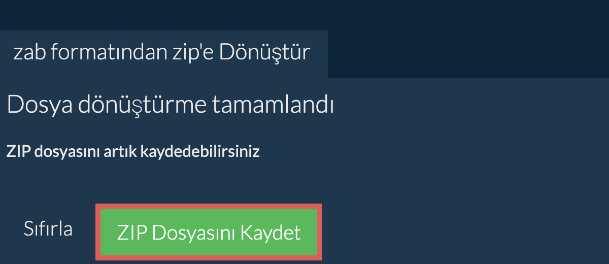 zip Dosyasını Kaydet