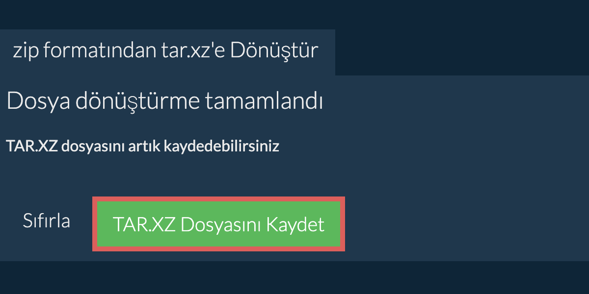 tar.xz Dosyasını Kaydet