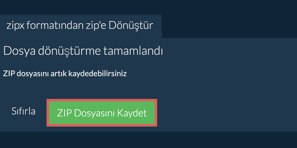 zip Dosyasını Kaydet