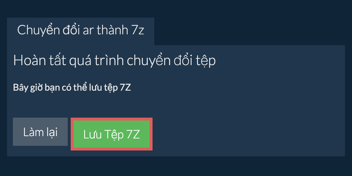 Lưu tệp 7Z