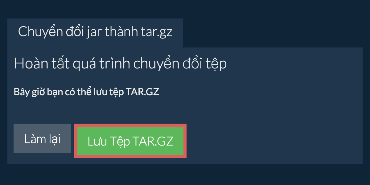 Lưu tệp tar.gz