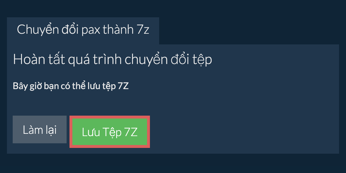 Lưu tệp 7Z