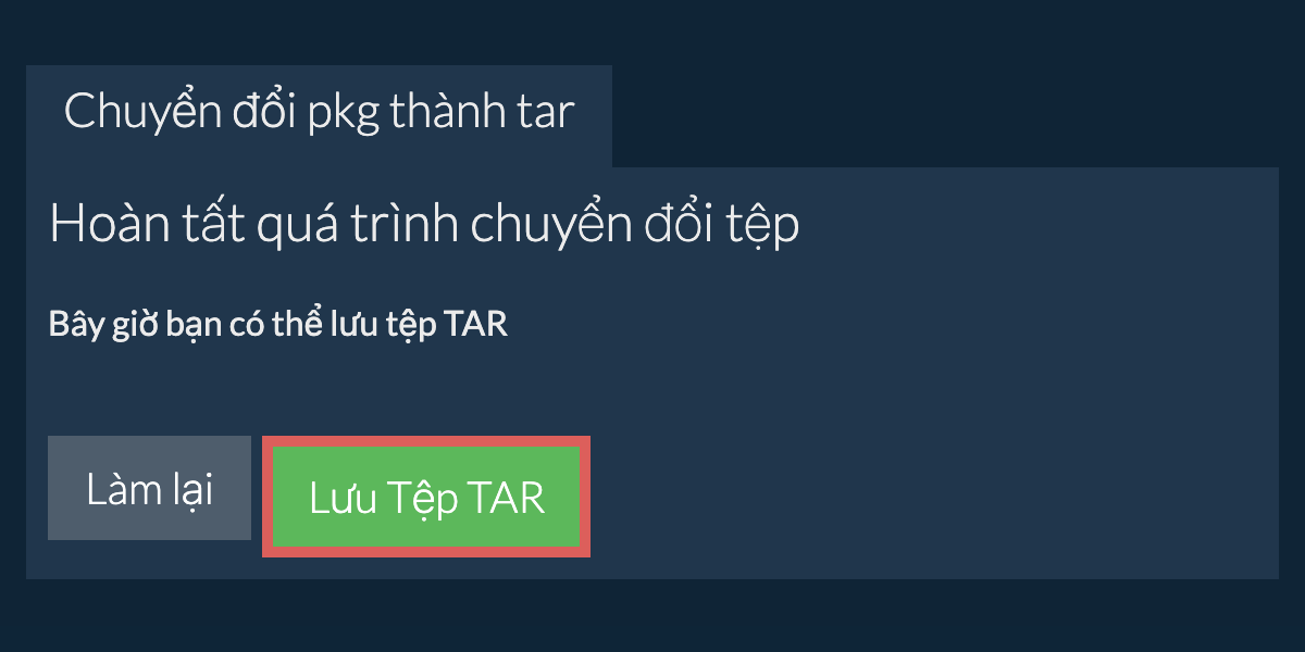Lưu tệp TAR